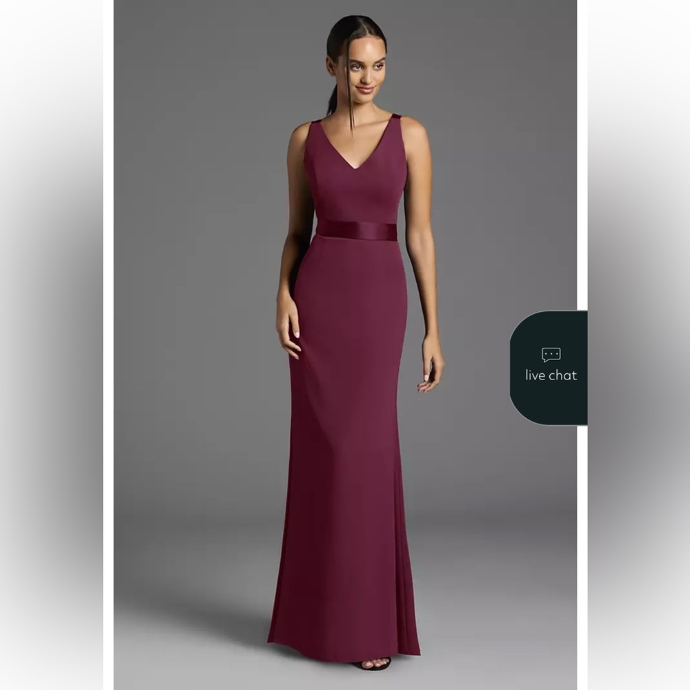 White by Vera Wang V-Neck Crepe Dress